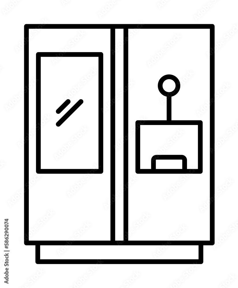 Poster smart fridge icon. element of smart house icon for mobile concept and web apps. thin line smart frid