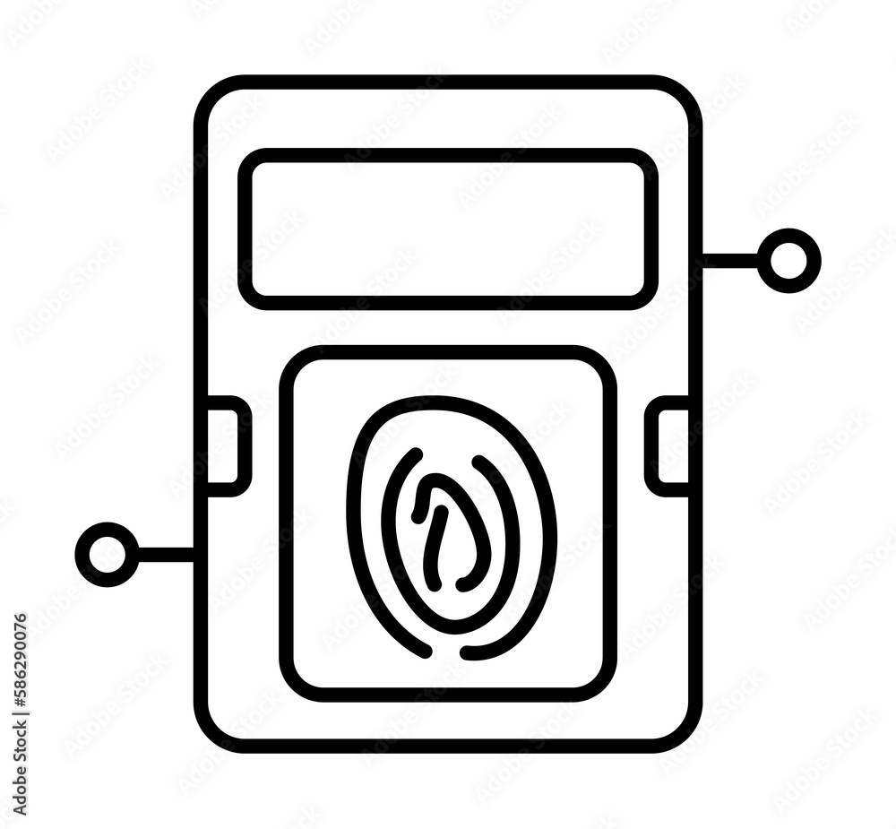 Aufkleber Smart fingerprint icon. Element of smart house icon for mobile concept and web apps. Thin line Smart fingerprint icon can be used for web and mobile