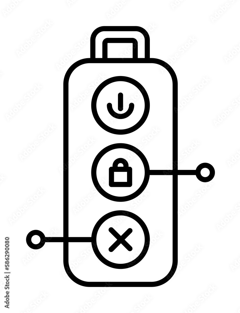 Poster smart electronic key icon. element of smart house icon for mobile concept and web apps. thin line sm