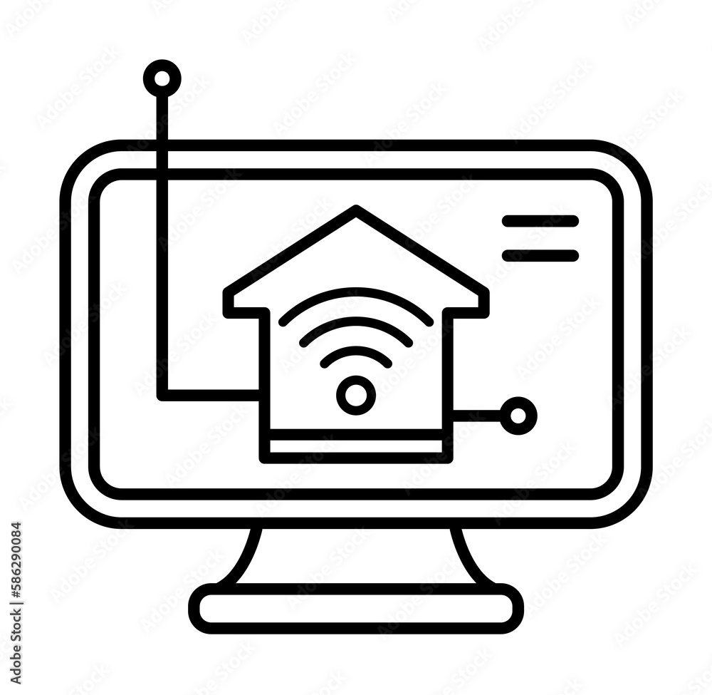 Aufkleber smart home control icon. element of smart house icon for mobile concept and web apps. thin line smar
