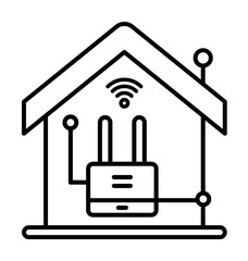 Smart connected wi fi icon. Element of smart house icon for mobile concept and web apps. Thin line Smart connected wi fi icon can be used for web and mobile