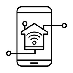 Smart mobile phone control icon. Element of smart house icon for mobile concept and web apps. Thin line Smart mobile phone control icon can be used for web and mobile