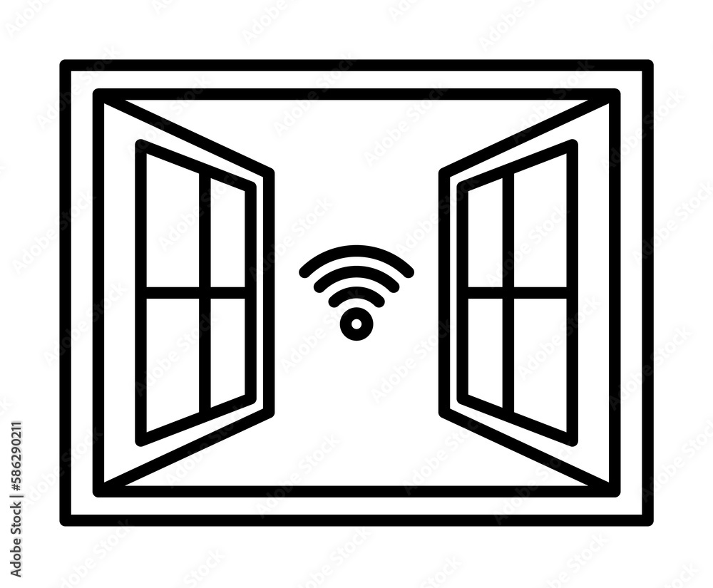 Aufkleber smart window icon. element of smart house icon for mobile concept and web apps. thin line smart wind