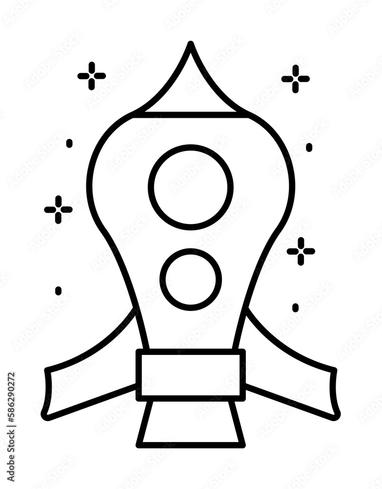 Poster spaceship icon. simple line, outline of rocket icons for ui and ux, website or mobile application