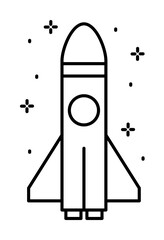 Obraz na płótnie Canvas Spaceship icon. Simple line, outline of rocket icons for ui and ux, website or mobile application