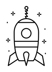 Spaceship icon. Simple line, outline of rocket icons for ui and ux, website or mobile application
