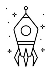 Spaceship icon. Simple line, outline of rocket icons for ui and ux, website or mobile application
