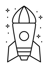 Spaceship icon. Simple line, outline of rocket icons for ui and ux, website or mobile application