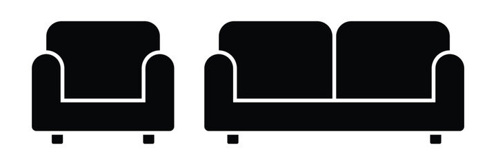 Sofa set icon, vector illustration