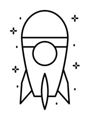 Spaceship icon. Simple line, outline of rocket icons for ui and ux, website or mobile application