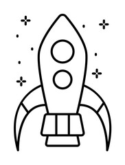 Obraz premium Spaceship icon. Simple line, outline of rocket icons for ui and ux, website or mobile application