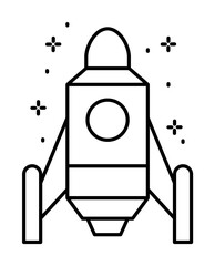 Spaceship icon. Simple line, outline of rocket icons for ui and ux, website or mobile application