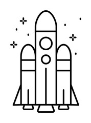 Spaceship icon. Simple line, outline of rocket icons for ui and ux, website or mobile application