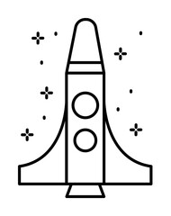 Naklejka na ściany i meble Spaceship icon. Simple line, outline of rocket icons for ui and ux, website or mobile application