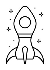 Spaceship icon. Simple line, outline of rocket icons for ui and ux, website or mobile application