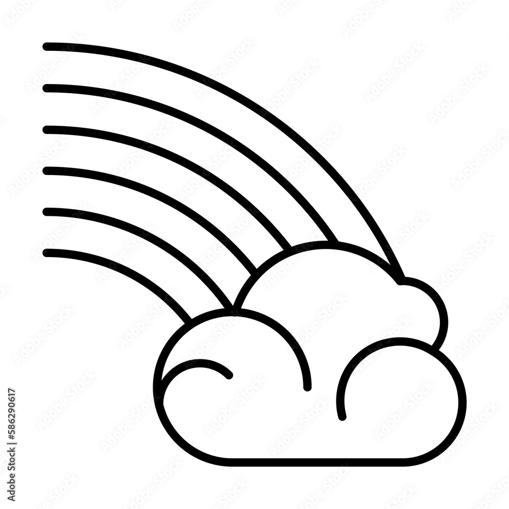 Poster rainbow, cloud icon. simple line, outline elements of spring icons for ui and ux, website or mobile 