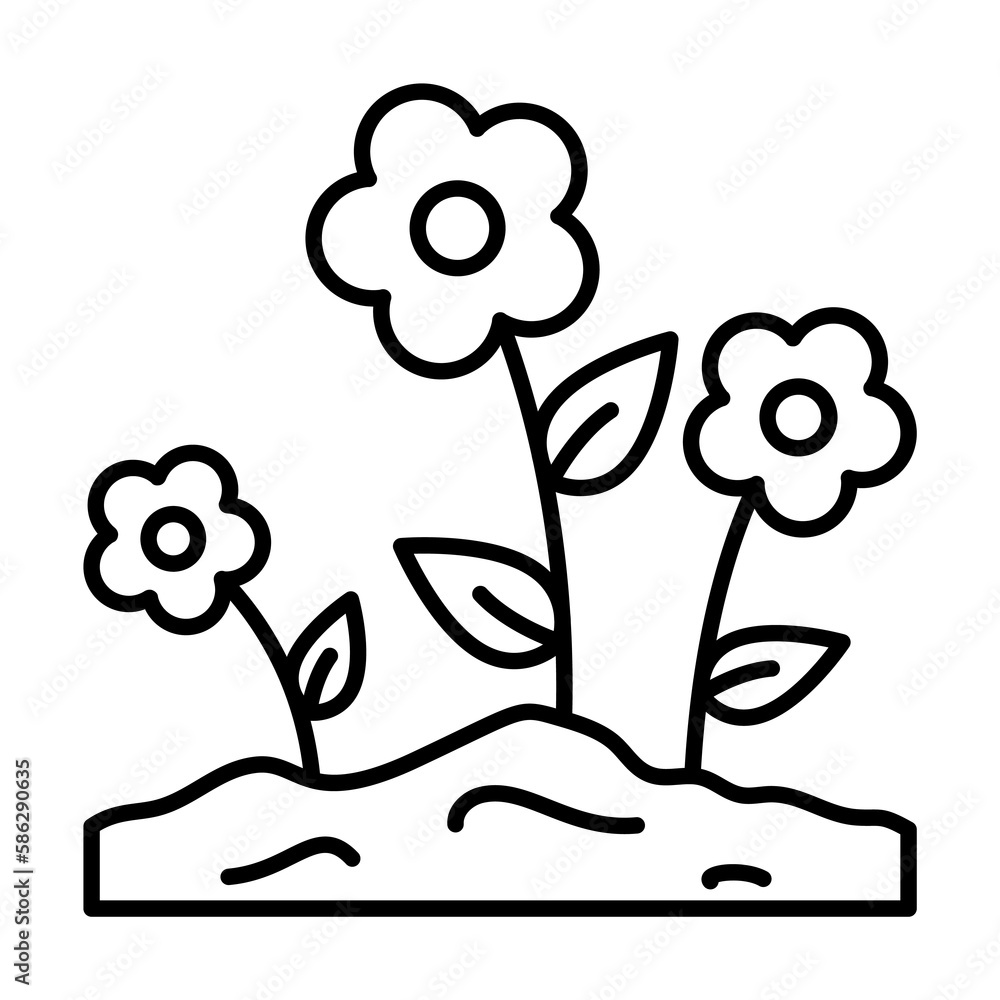 Poster flowers, bloom icon. simple line, outline elements of spring icons for ui and ux, website or mobile 