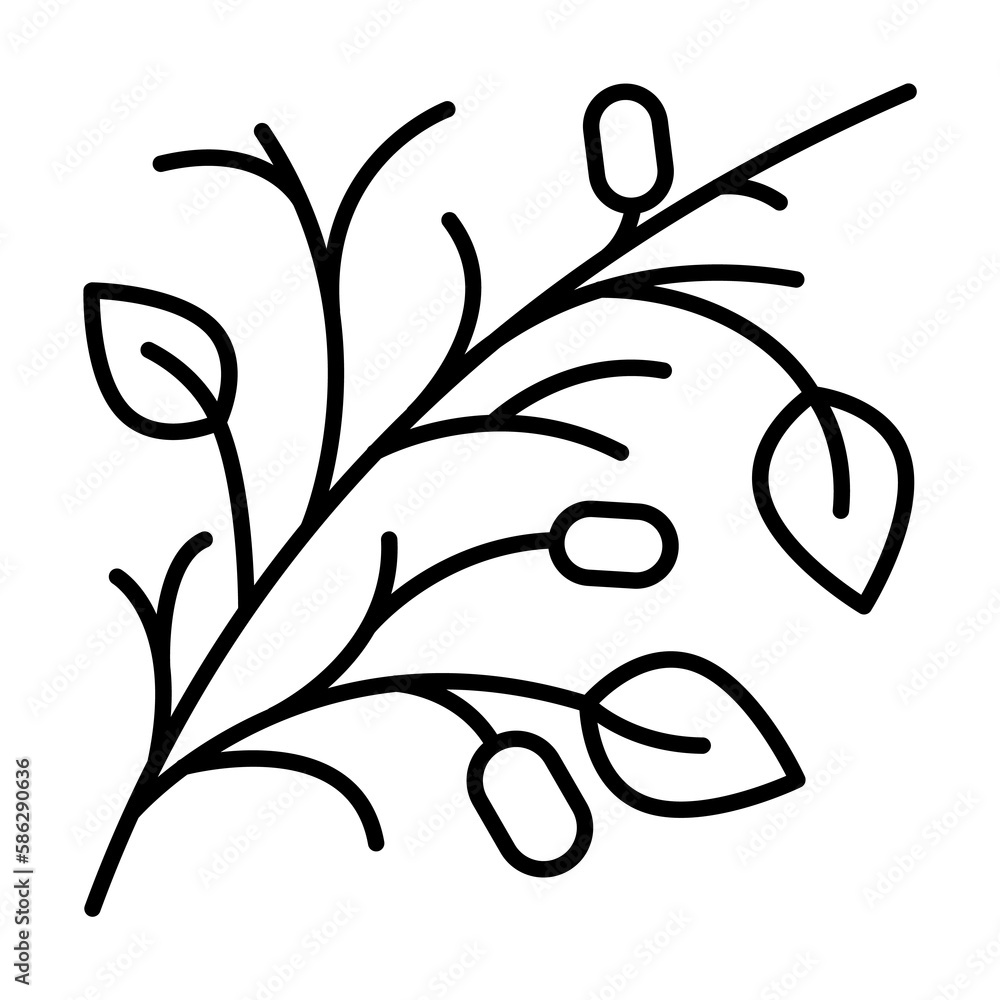Poster branch, tree, flowering icon. simple line, outline elements of spring icons for ui and ux, website o