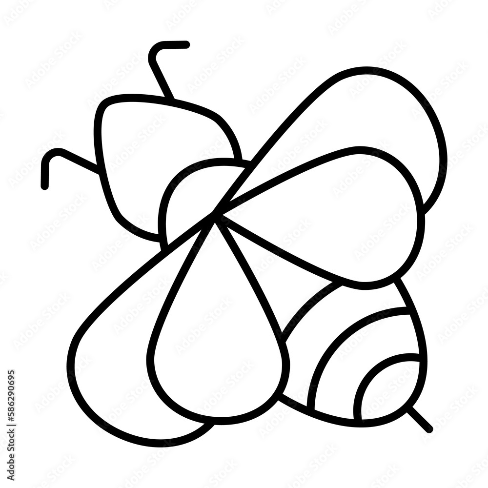 Poster insect, wasp icon. simple line, outline elements of spring icons for ui and ux, website or mobile ap