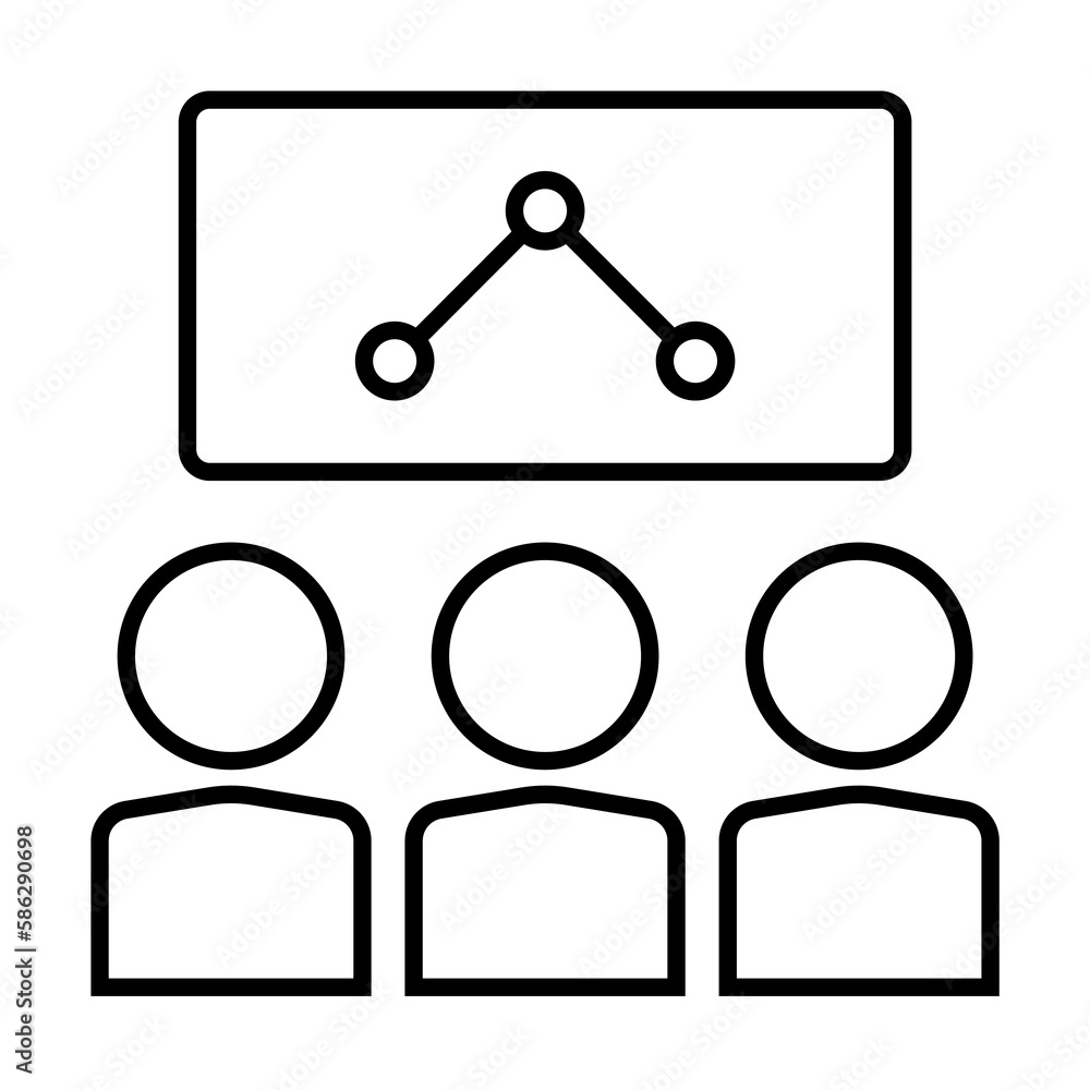 Poster presentation of the schedule icon. element of sturt up icon for mobile concept and web apps. thin li