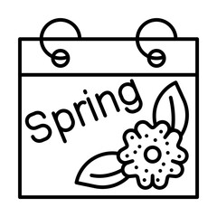 Calendar, flower icon. Simple line, outline elements of spring icons for ui and ux, website or mobile application