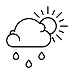 Cloud, sun, rain, weather icon. Simple line, outline elements of spring icons for ui and ux, website or mobile application