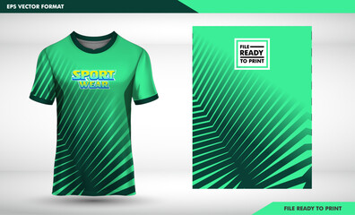 line art pattren light green t-shirt sport design template, Soccer jersey mockup for football club.