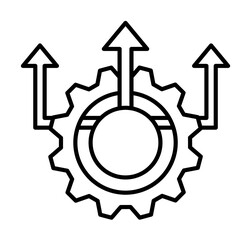 outputs from gears icon. Element of sturt up icon for mobile concept and web apps. Thin line outputs from gears icon can be used for web and mobile