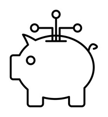 scheme and money pig icon. Element of sturt up icon for mobile concept and web apps. Thin line scheme and money pig icon can be used for web and mobile