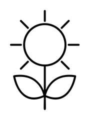 plant sun icon. Element of sturt up icon for mobile concept and web apps. Thin line plant sun icon can be used for web and mobile