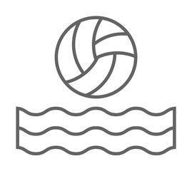 Beach ball icon. Element of swimming poll thin line icon