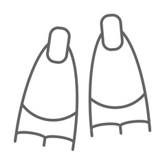 Flippers icon. Element of swimming poll thin line icon