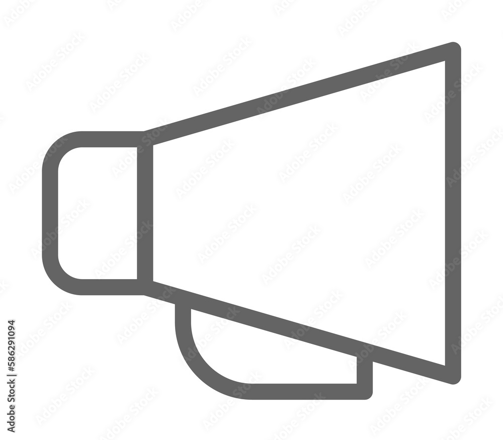 Poster megaphone with handle icon. element of theatre icon. thin line icon for website design and developme