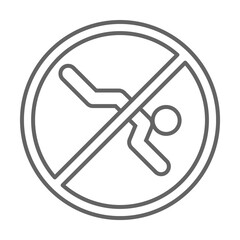 No diving sign icon. Element of swimming poll thin line icon