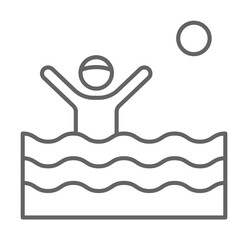Water polo icon. Element of swimming poll thin line icon