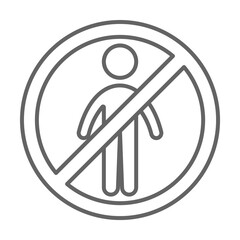 Forbidden to enter icon. Element of swimming poll thin line icon