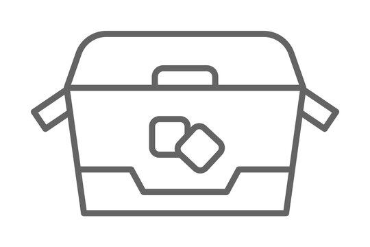 Portable fridge icon. Element of swimming poll thin line icon