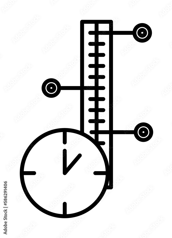 Poster time management, timeline icon. element of time management icon. thin line icon for website design a