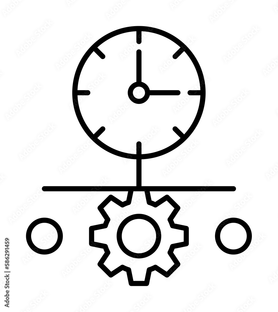 Poster time management, clock, hour, time icon. element of time management icon. thin line icon for website