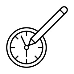 Time management, time, click, hour, pen icon. Element of time management icon. Thin line icon for website design and development, app development. Premium icon