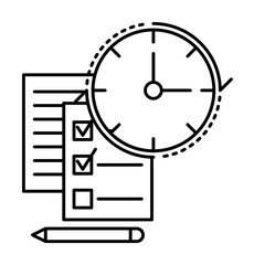 Time management, checklist icon. Element of time management icon. Thin line icon for website design and development, app development. Premium icon