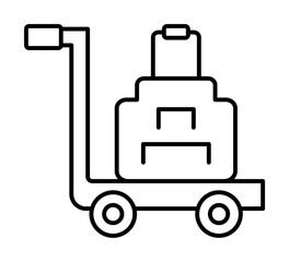 Luggage, cart, travel icon. Simple line, outline elements of tourism for ui and ux, website or mobile application