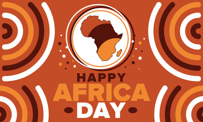 Africa Day. Happy African Freedom Day and Liberation Day. Celebrate annual on the African continent and around the world. African pattern. Poster, card, banner and background. Vector illustration