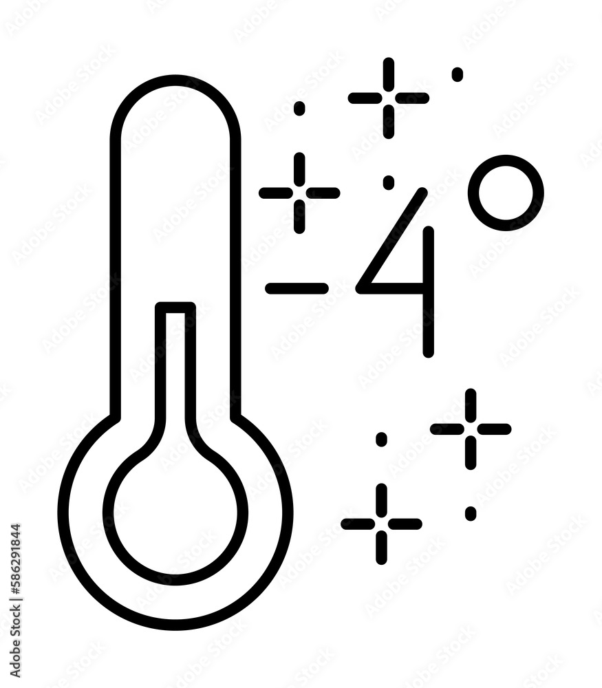 Poster thermometer temperature icon. simple line, outline of winter vacation icons for ui and ux, website o