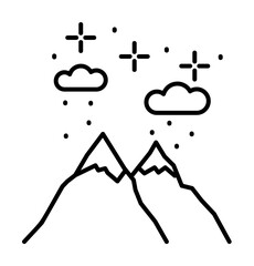 Mountains cloud snow icon. Simple line, outline of winter vacation icons for ui and ux, website or mobile application