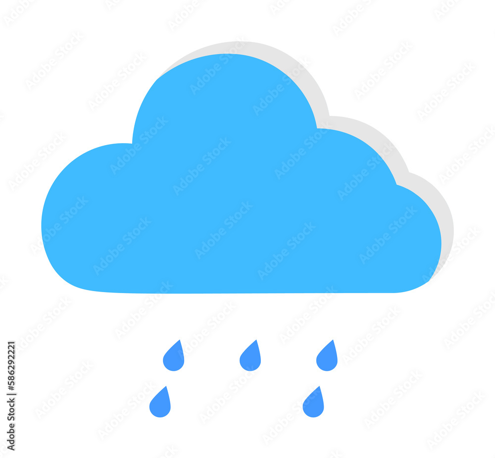 Poster cloud light rain drops icon. simple line, outline of two color weather icons for ui and ux, website 
