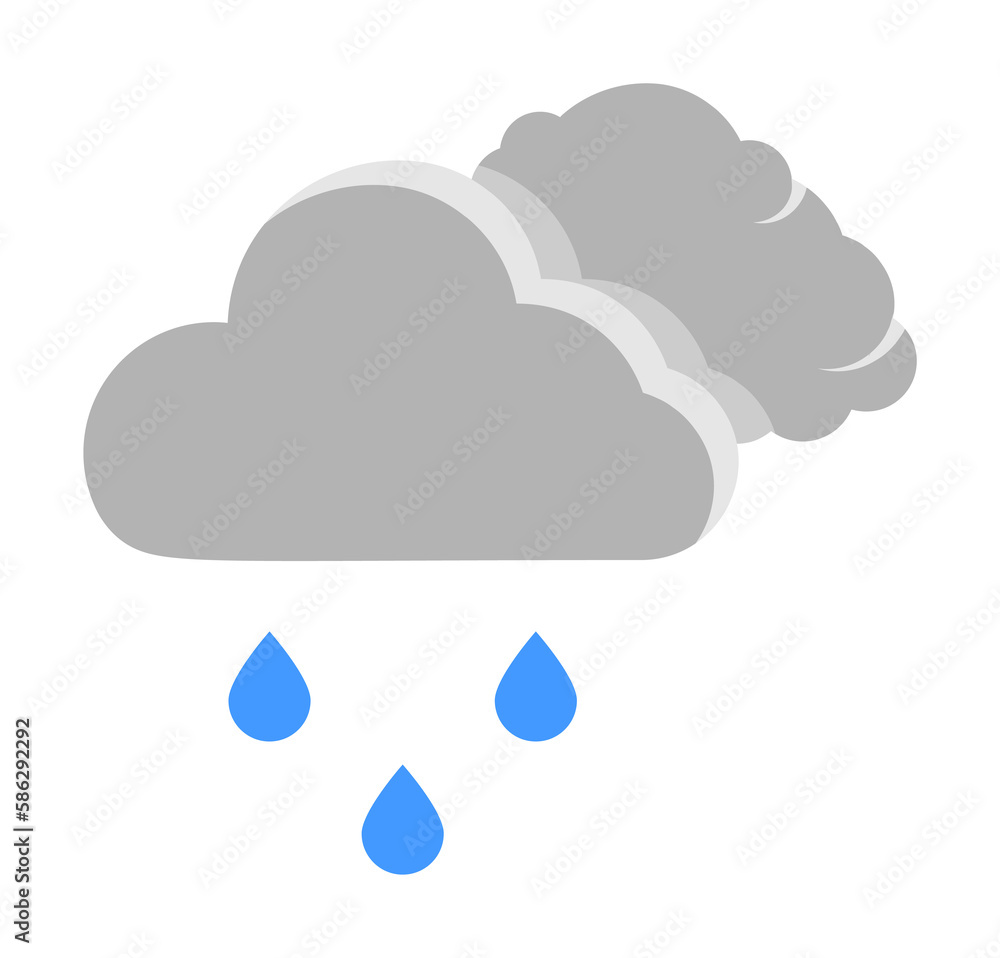 Poster cloud swarm rain drops icon. simple line, outline of two color weather icons for ui and ux, website 