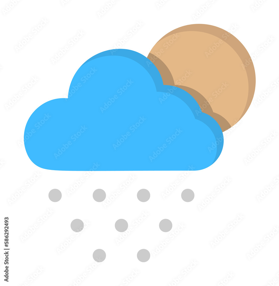 Poster cloud moon hail icon. simple line, outline of two color weather icons for ui and ux, website or mobi