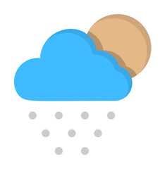 Cloud moon hail icon. Simple line, outline of two color weather icons for ui and ux, website or mobile application