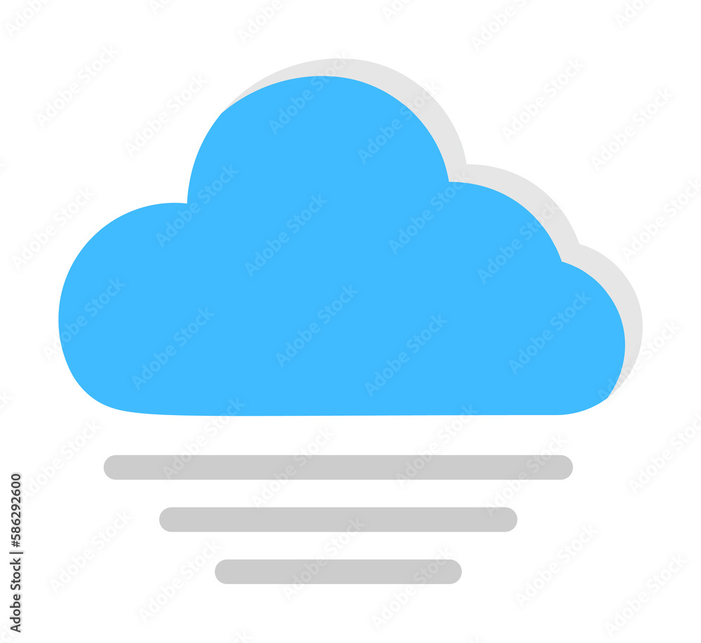 Poster cloud fog icon. simple line, outline of two color weather icons for ui and ux, website or mobile app